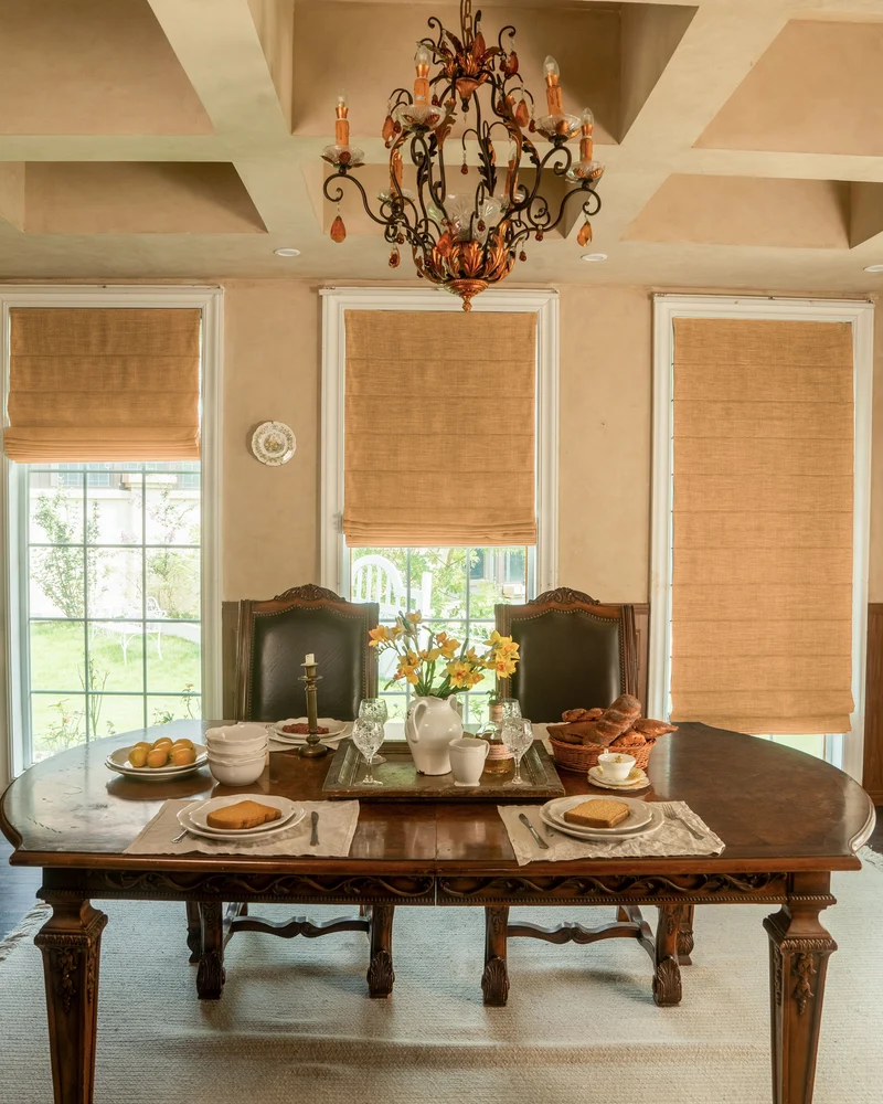 Zoe Plain Fold Linen Look Cordless Custom Roman Shade