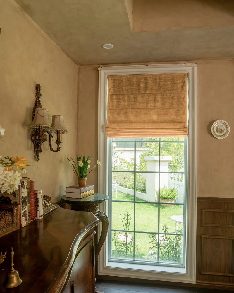 Zoe Plain Fold Linen Look Cordless Custom Roman Shade