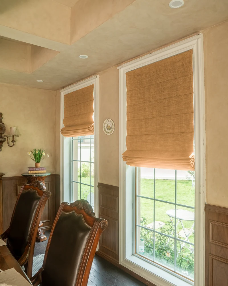 Zoe Plain Fold Linen Look Cordless Custom Roman Shade