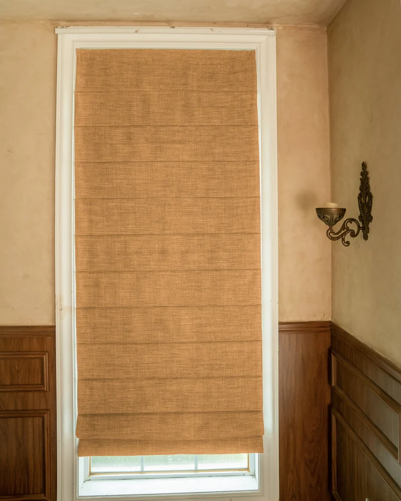 Zoe Plain Fold Linen Look Cordless Custom Roman Shade