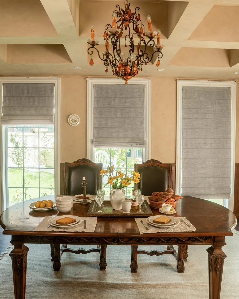 Zoe Plain Fold Linen Look Cordless Custom Roman Shade