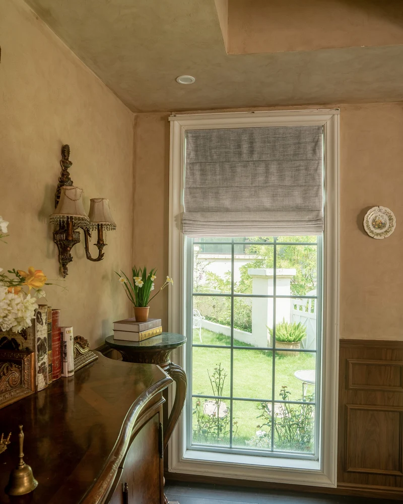 Zoe Plain Fold Linen Look Cordless Custom Roman Shade