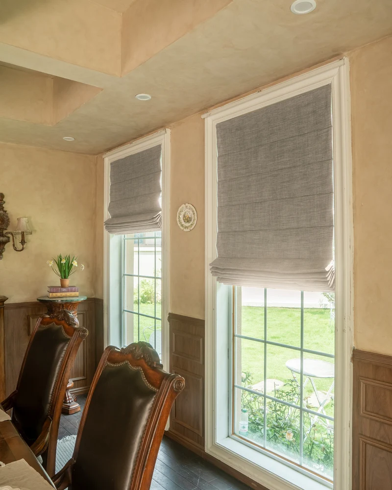 Zoe Plain Fold Linen Look Cordless Custom Roman Shade
