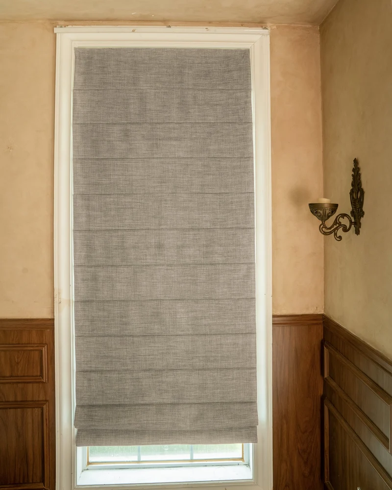 Zoe Plain Fold Linen Look Cordless Custom Roman Shade