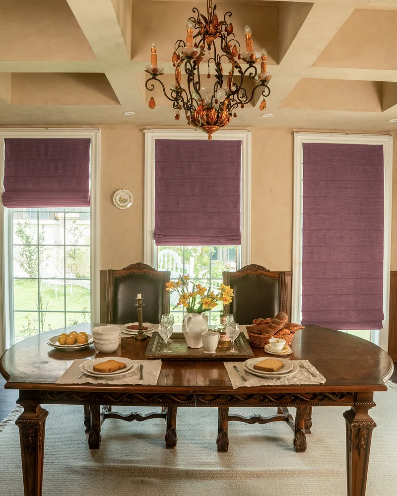 Zoe Plain Fold Linen Look Cordless Custom Roman Shade