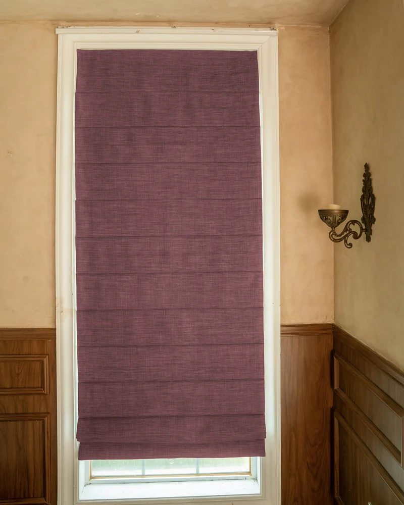 Zoe Plain Fold Linen Look Cordless Custom Roman Shade