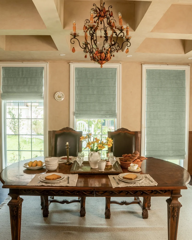 Zoe Plain Fold Linen Look Cordless Custom Roman Shade