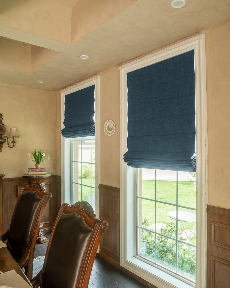 Zoe Plain Fold Linen Look Cordless Custom Roman Shade