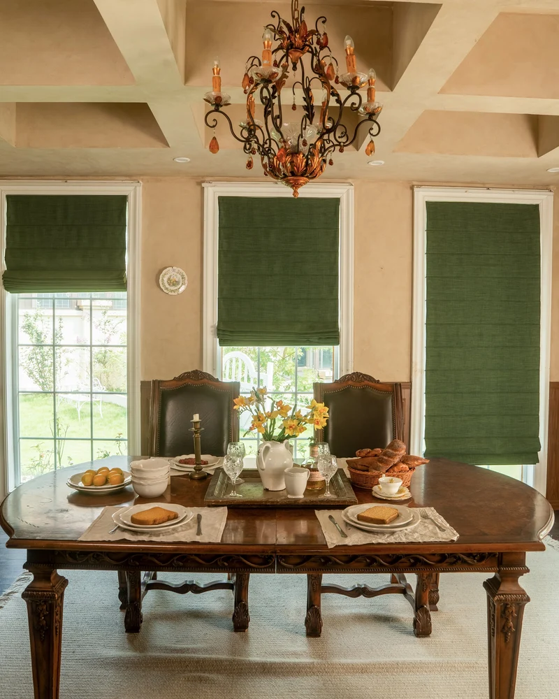Zoe Plain Fold Linen Look Cordless Custom Roman Shade