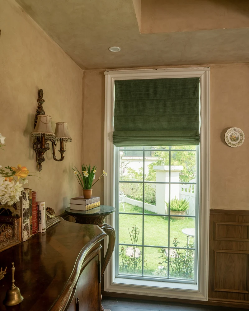 Zoe Plain Fold Linen Look Cordless Custom Roman Shade