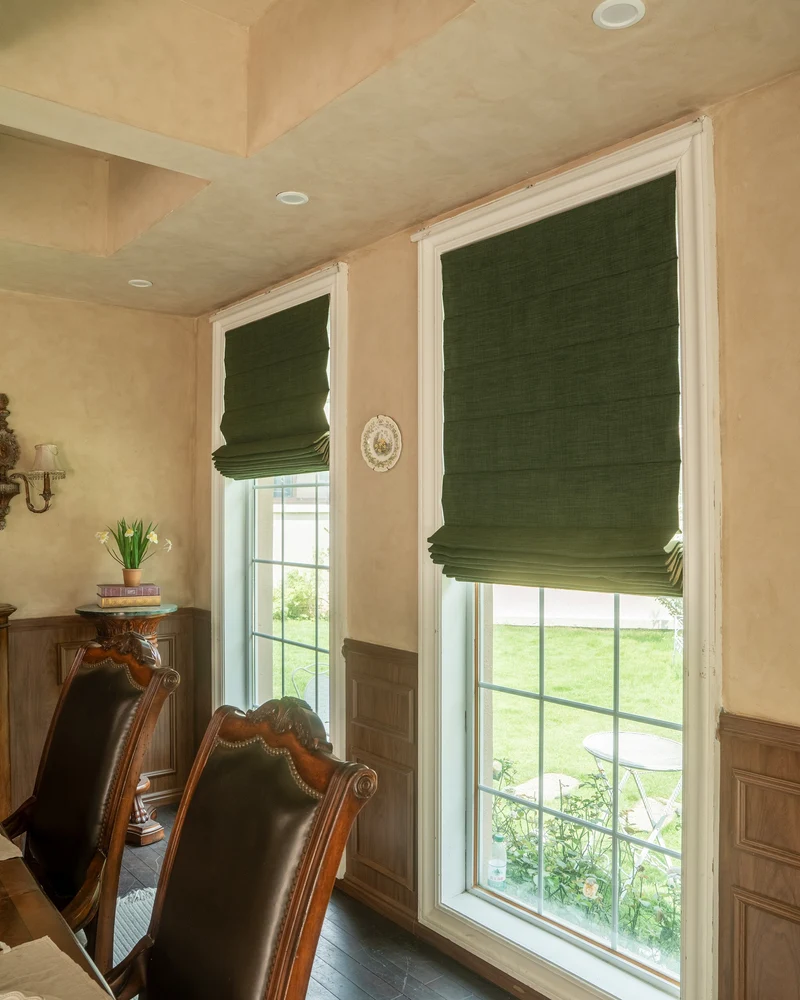 Zoe Plain Fold Linen Look Cordless Custom Roman Shade