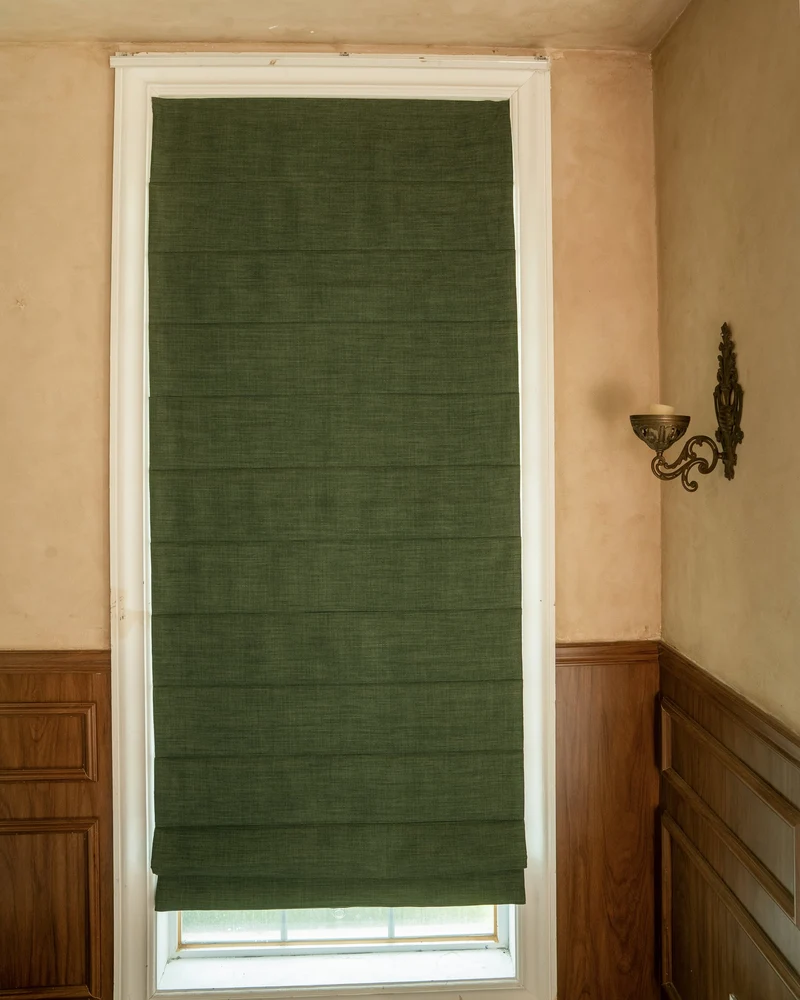 Zoe Plain Fold Linen Look Cordless Custom Roman Shade