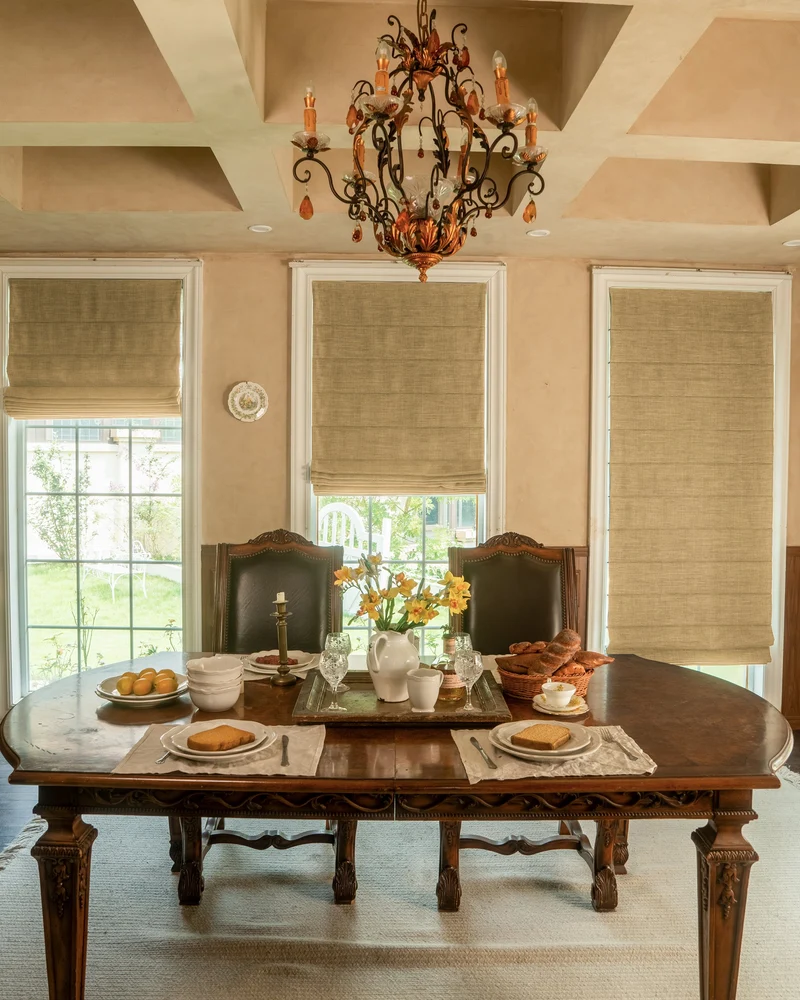 Zoe Plain Fold Linen Look Cordless Custom Roman Shade
