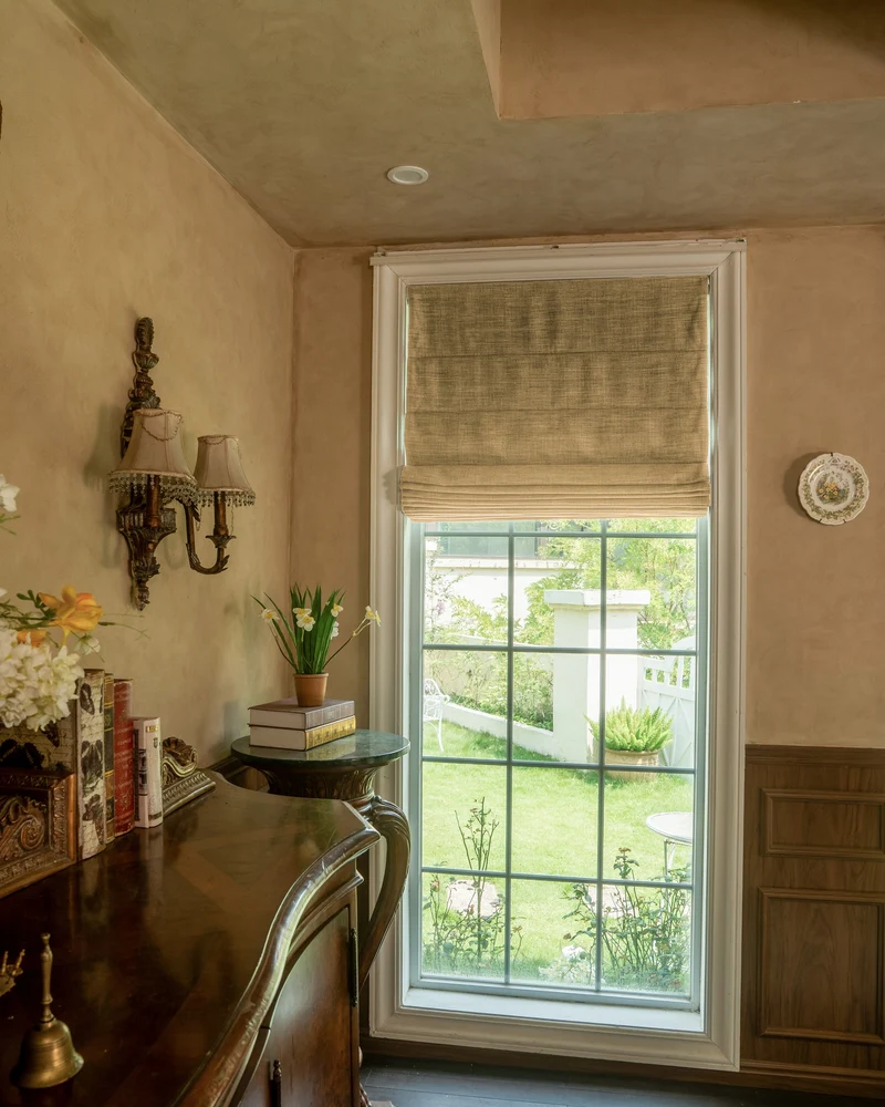 Zoe Plain Fold Linen Look Cordless Custom Roman Shade