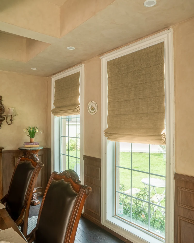 Zoe Plain Fold Linen Look Cordless Custom Roman Shade