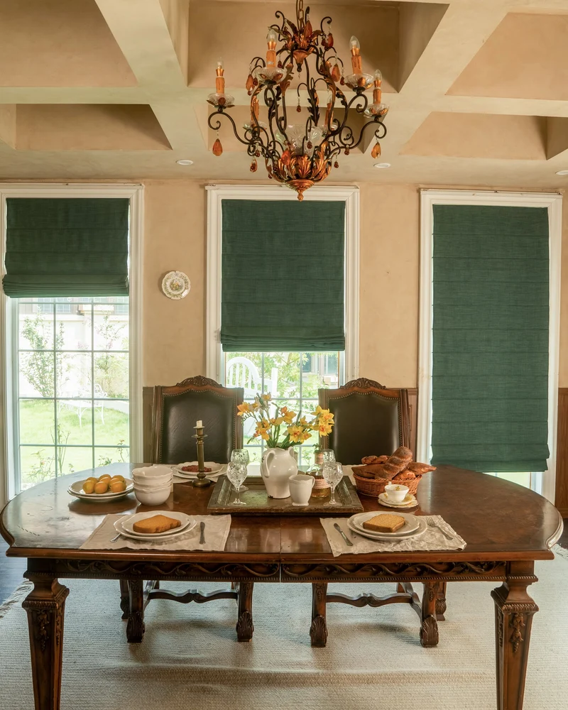 Zoe Plain Fold Linen Look Cordless Custom Roman Shade
