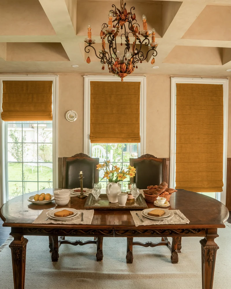 Zoe Plain Fold Linen Look Cordless Custom Roman Shade