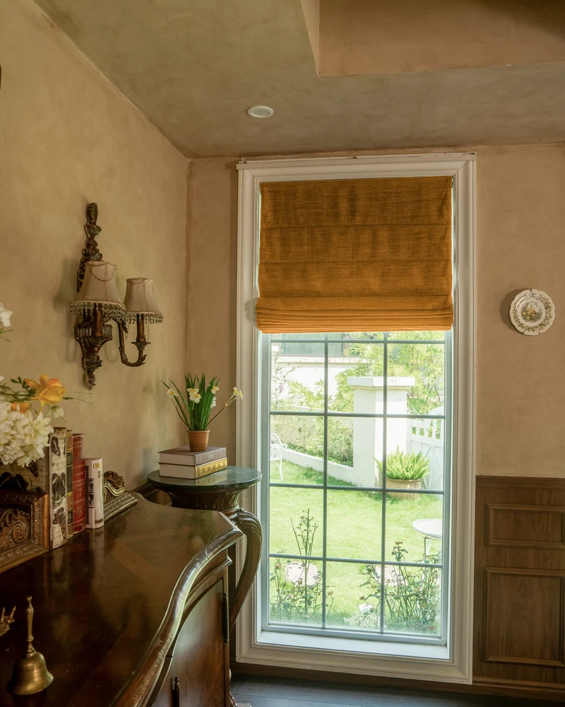 Zoe Plain Fold Linen Look Cordless Custom Roman Shade