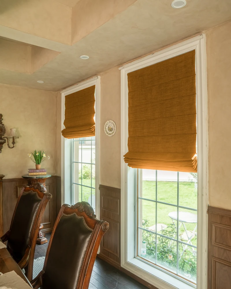 Zoe Plain Fold Linen Look Cordless Custom Roman Shade