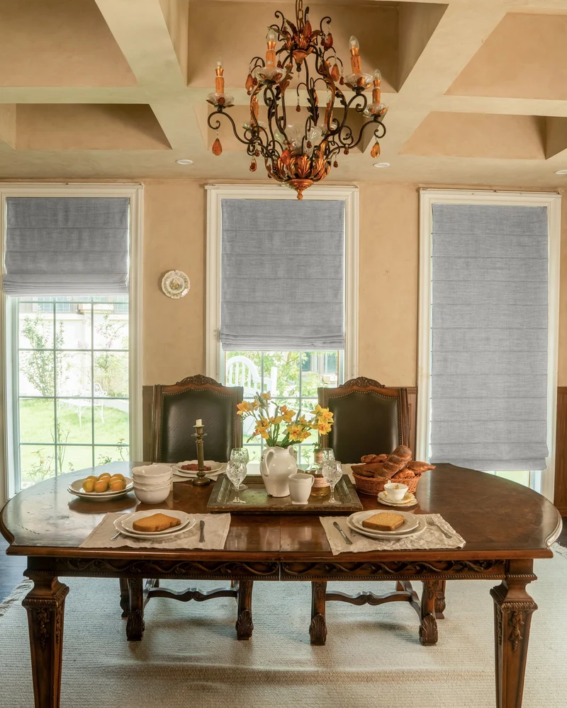 Zoe Plain Fold Linen Look Cordless Custom Roman Shade