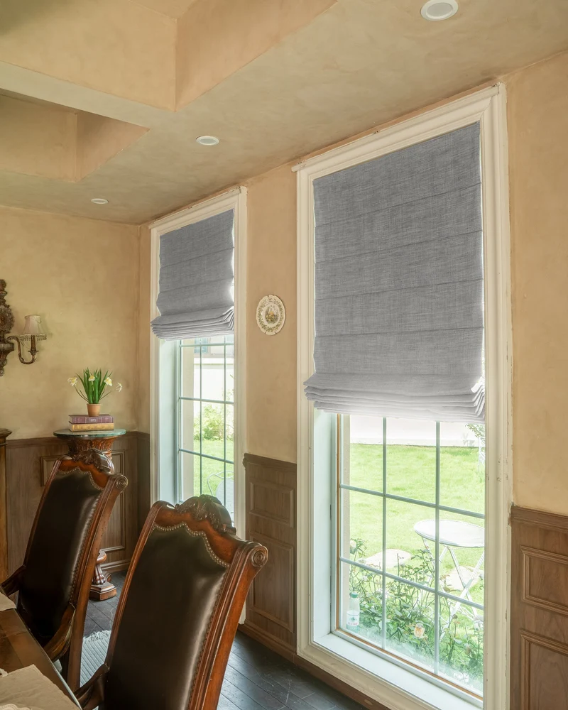 Zoe Plain Fold Linen Look Cordless Custom Roman Shade
