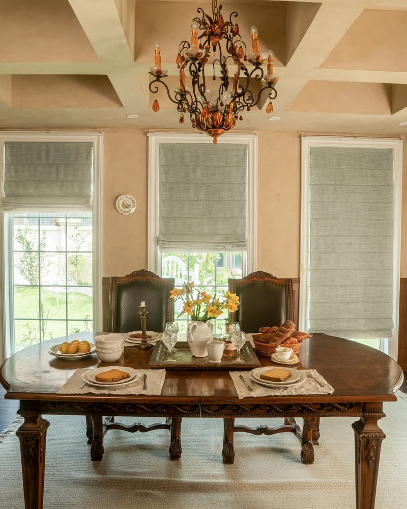 Zoe Plain Fold Linen Look Cordless Custom Roman Shade