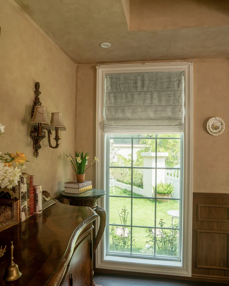 Zoe Plain Fold Linen Look Cordless Custom Roman Shade