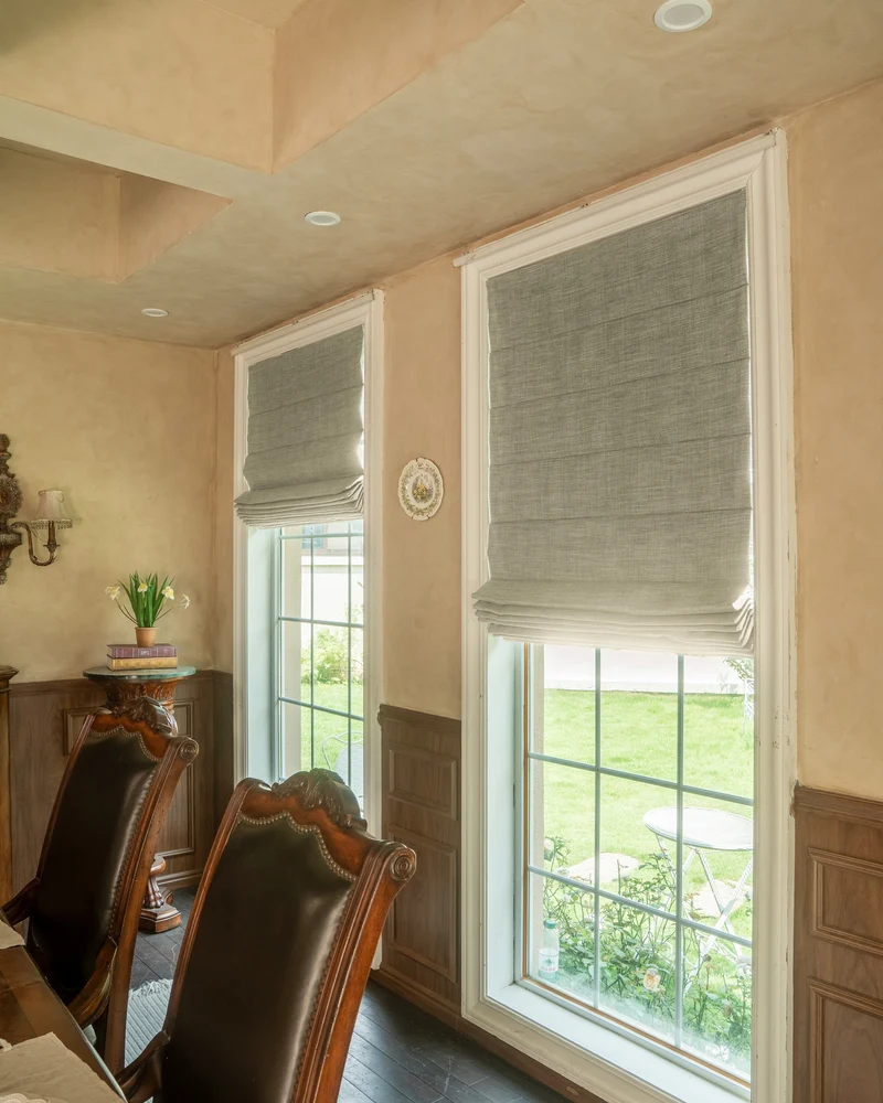 Zoe Plain Fold Linen Look Cordless Custom Roman Shade
