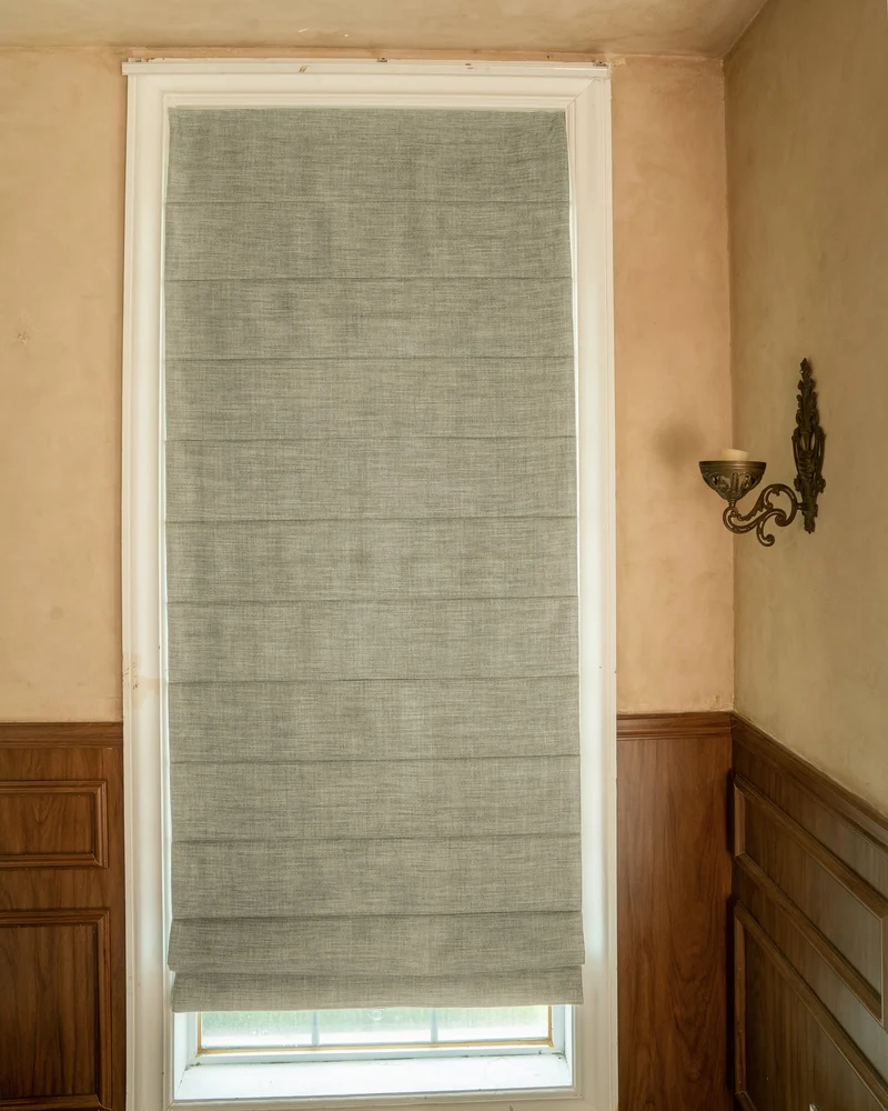 Zoe Plain Fold Linen Look Cordless Custom Roman Shade