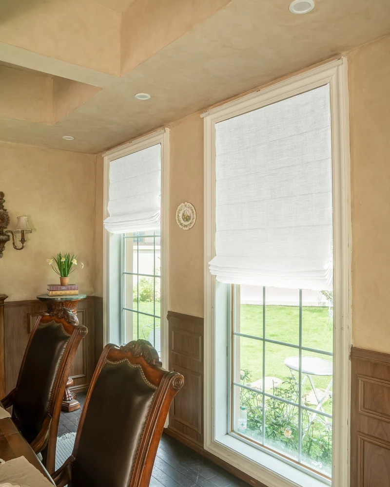 Zoe Plain Fold Linen Look Cordless Custom Roman Shade