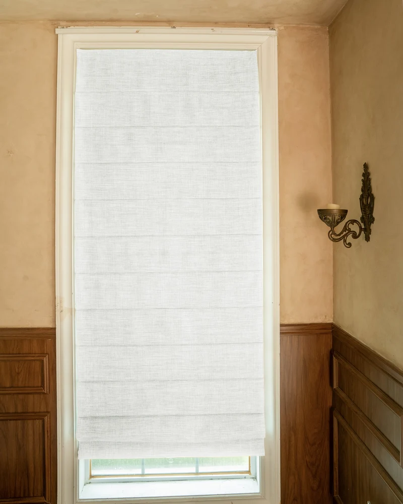 Zoe Plain Fold Linen Look Cordless Custom Roman Shade