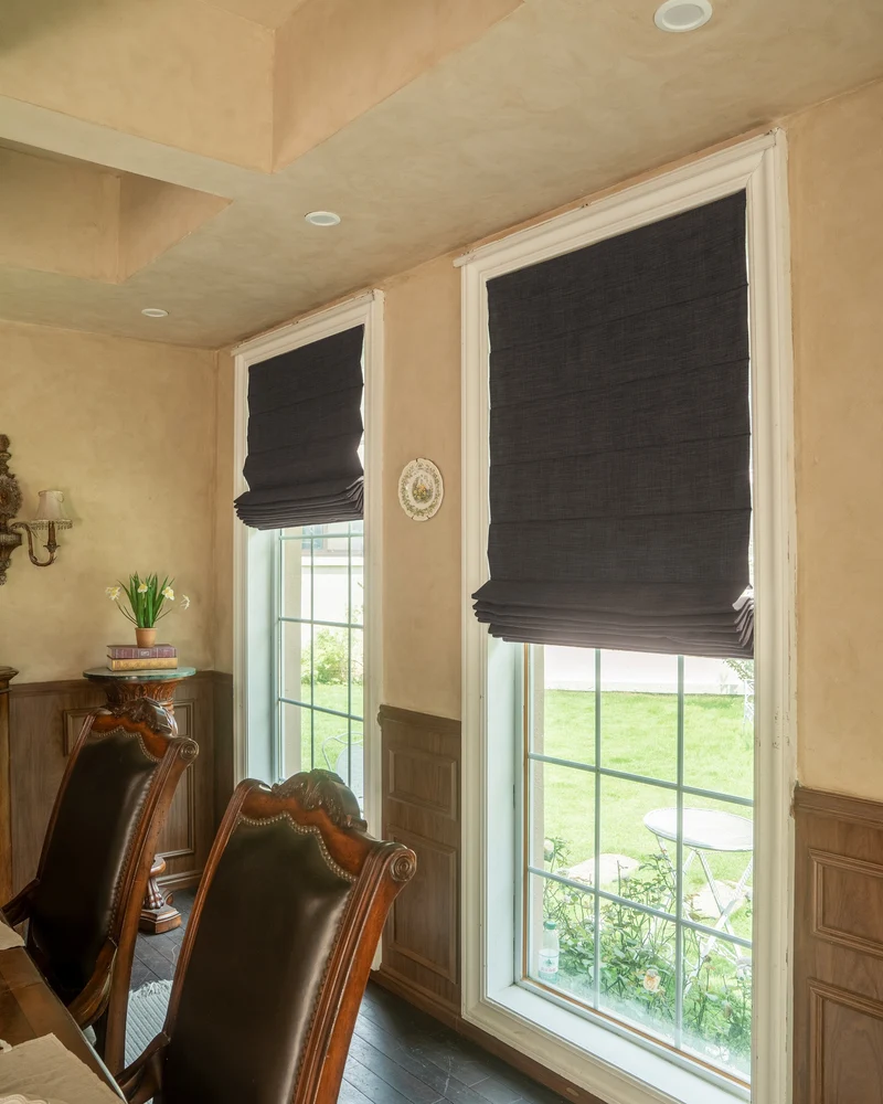 Zoe Plain Fold Linen Look Cordless Custom Roman Shade