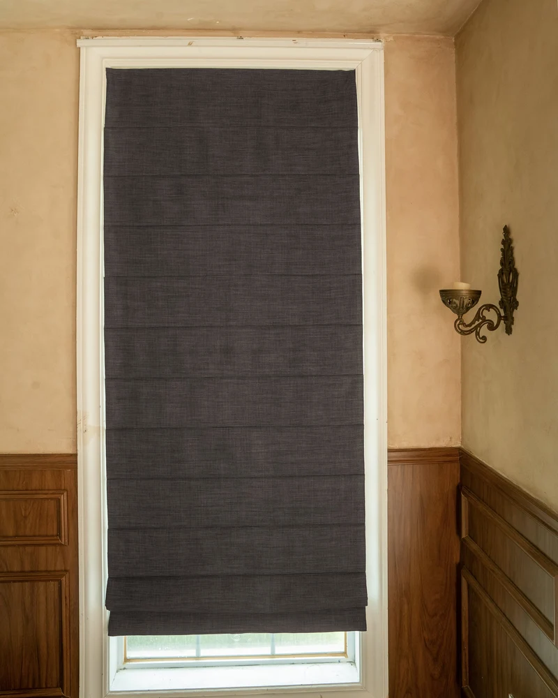 Zoe Plain Fold Linen Look Cordless Custom Roman Shade
