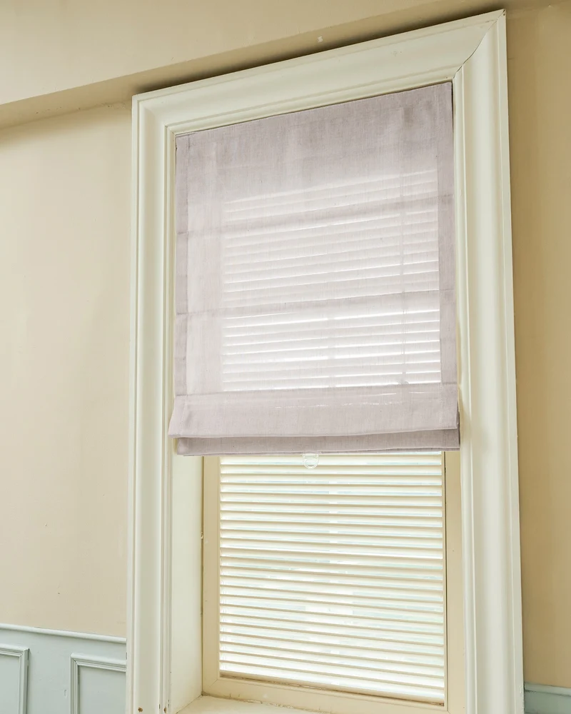 Thistle Sheer Flat Fold Cordless Custom Roman Shade
