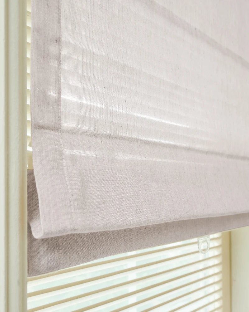 Thistle Sheer Flat Fold Cordless Custom Roman Shade
