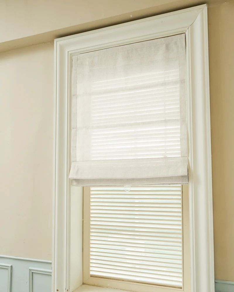 Thistle Sheer Flat Fold Cordless Custom Roman Shade
