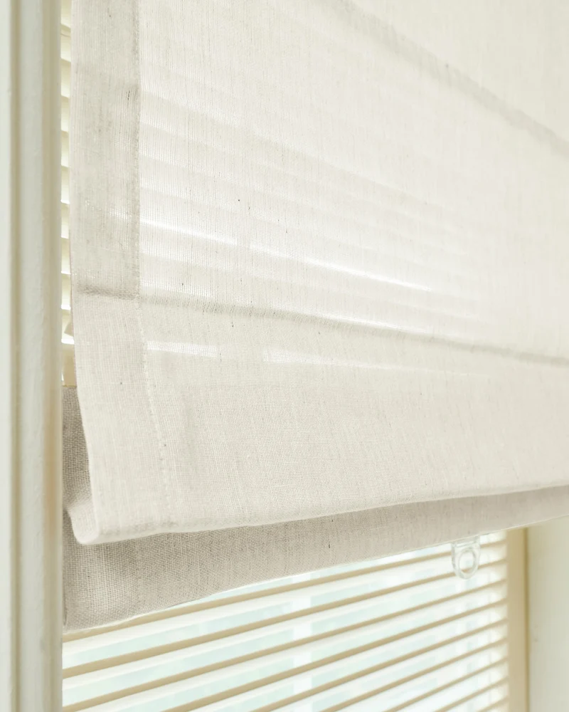 Thistle Sheer Flat Fold Cordless Custom Roman Shade