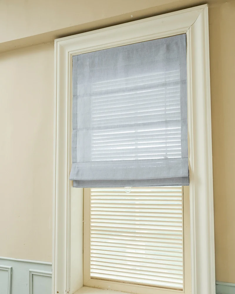 Thistle Sheer Flat Fold Cordless Custom Roman Shade