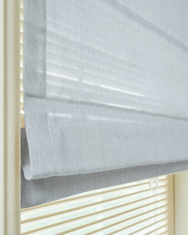 Thistle Sheer Flat Fold Cordless Custom Roman Shade