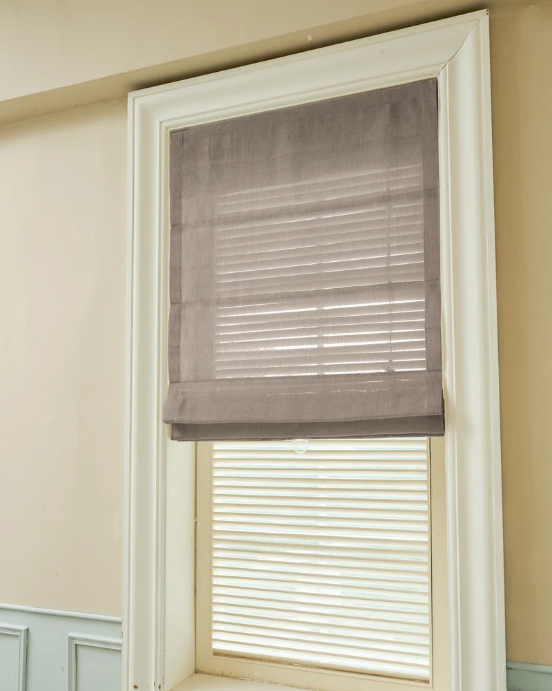 Thistle Sheer Flat Fold Cordless Custom Roman Shade