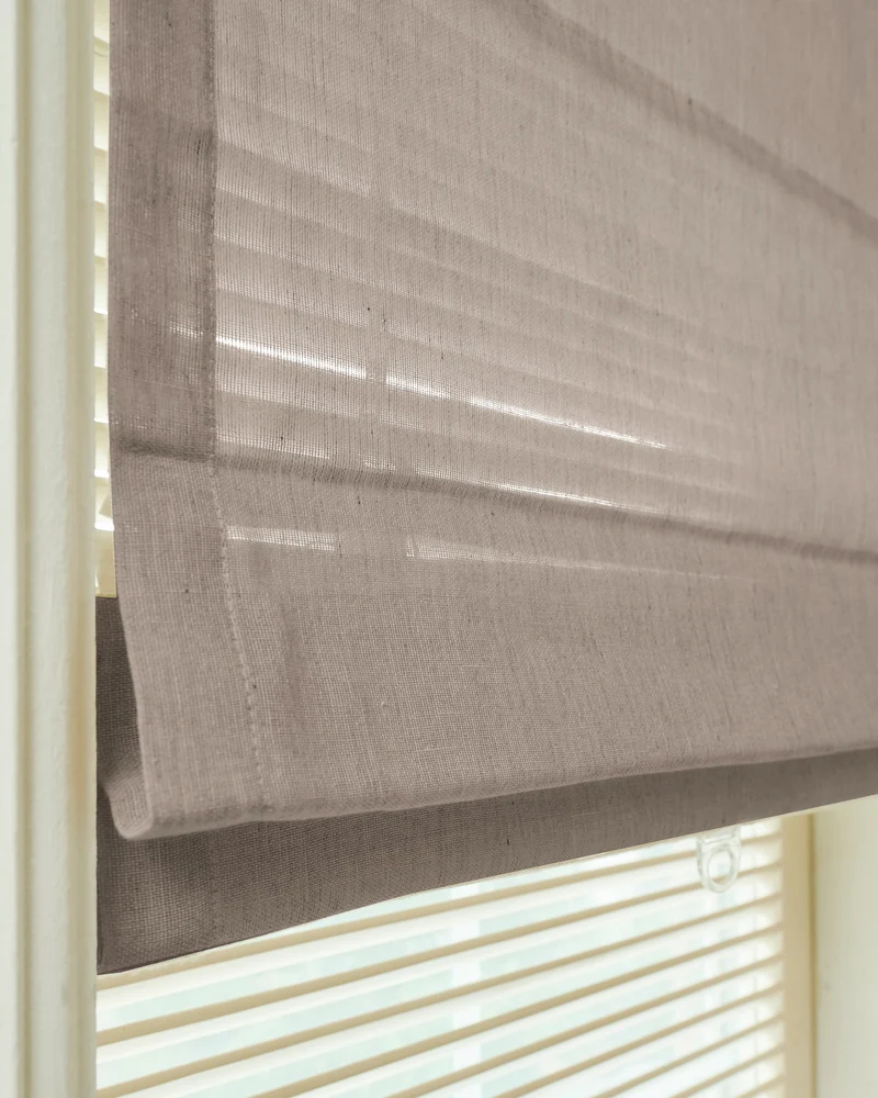 Thistle Sheer Flat Fold Cordless Custom Roman Shade
