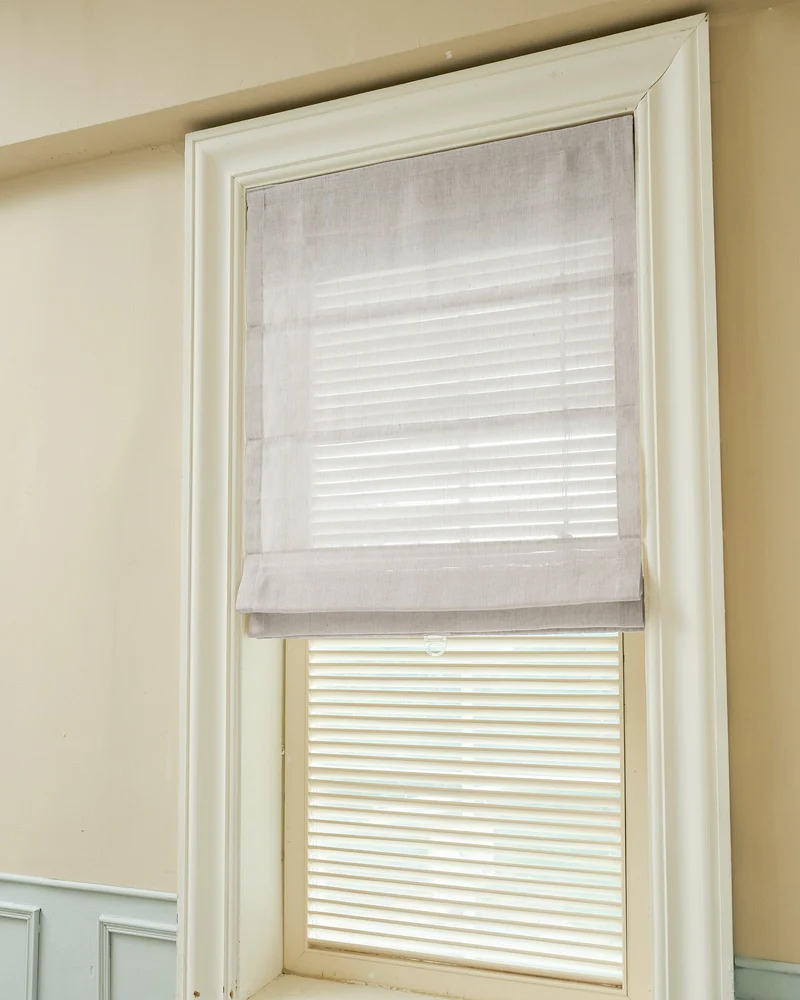 Thistle Sheer Flat Fold Cordless Custom Roman Shade