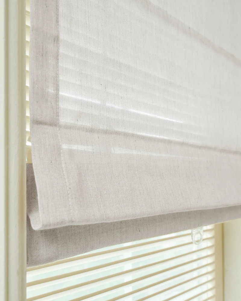 Thistle Sheer Flat Fold Cordless Custom Roman Shade