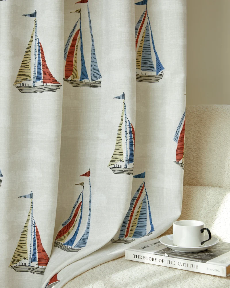 Voyage Patterned Kid's Custom Curtain