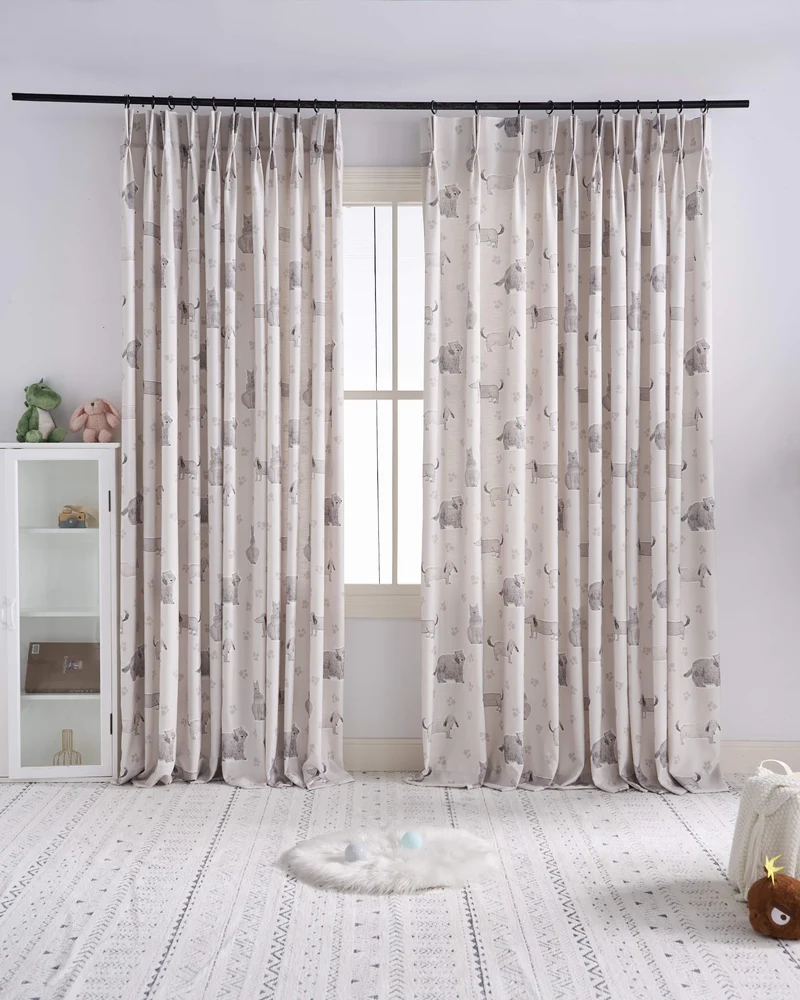 Paws Patterned Kid's Custom Curtain