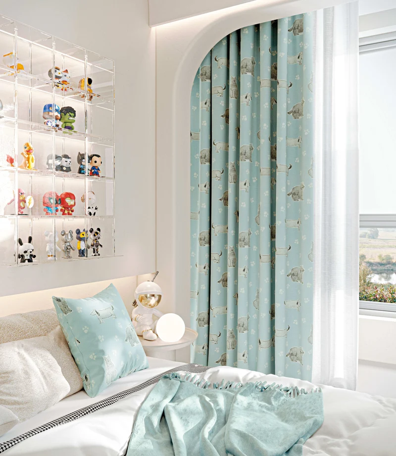 Paws Patterned Kid's Custom Curtain