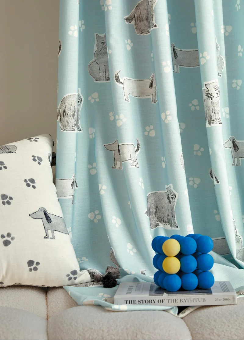 Paws Patterned Kid's Custom Curtain