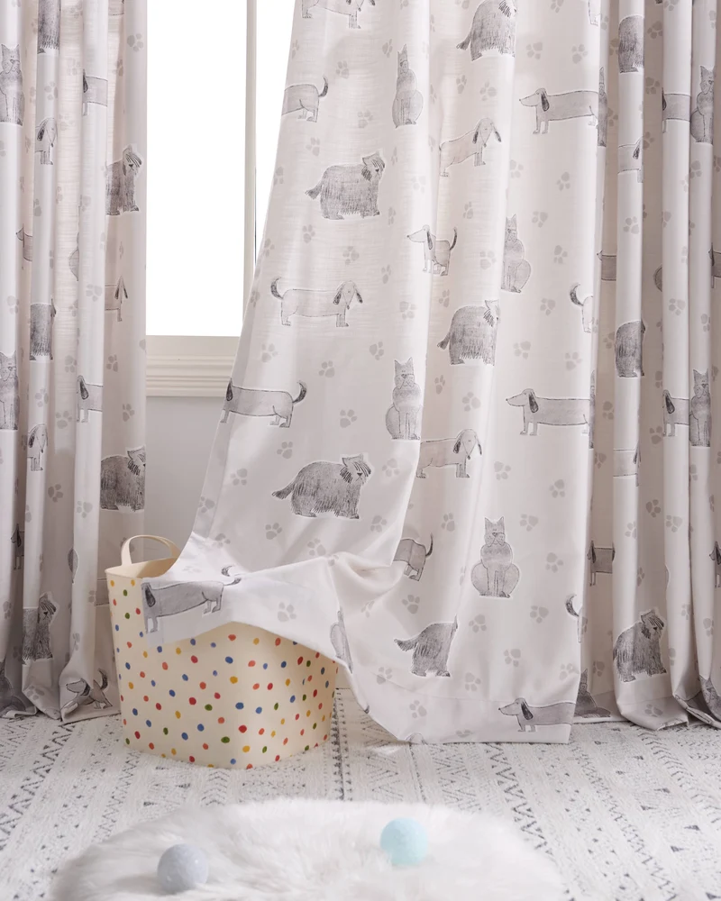 Paws Patterned Kid's Custom Curtain