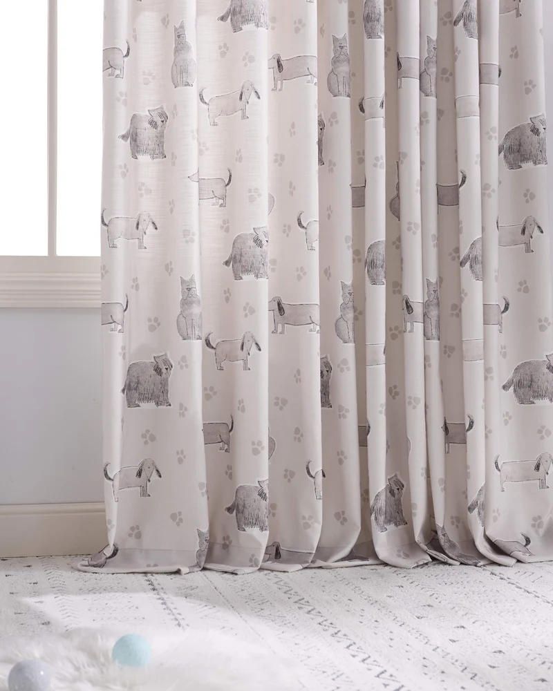 Paws Patterned Kid's Custom Curtain