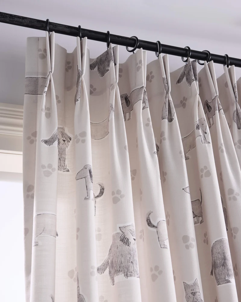 Paws Patterned Kid's Custom Curtain